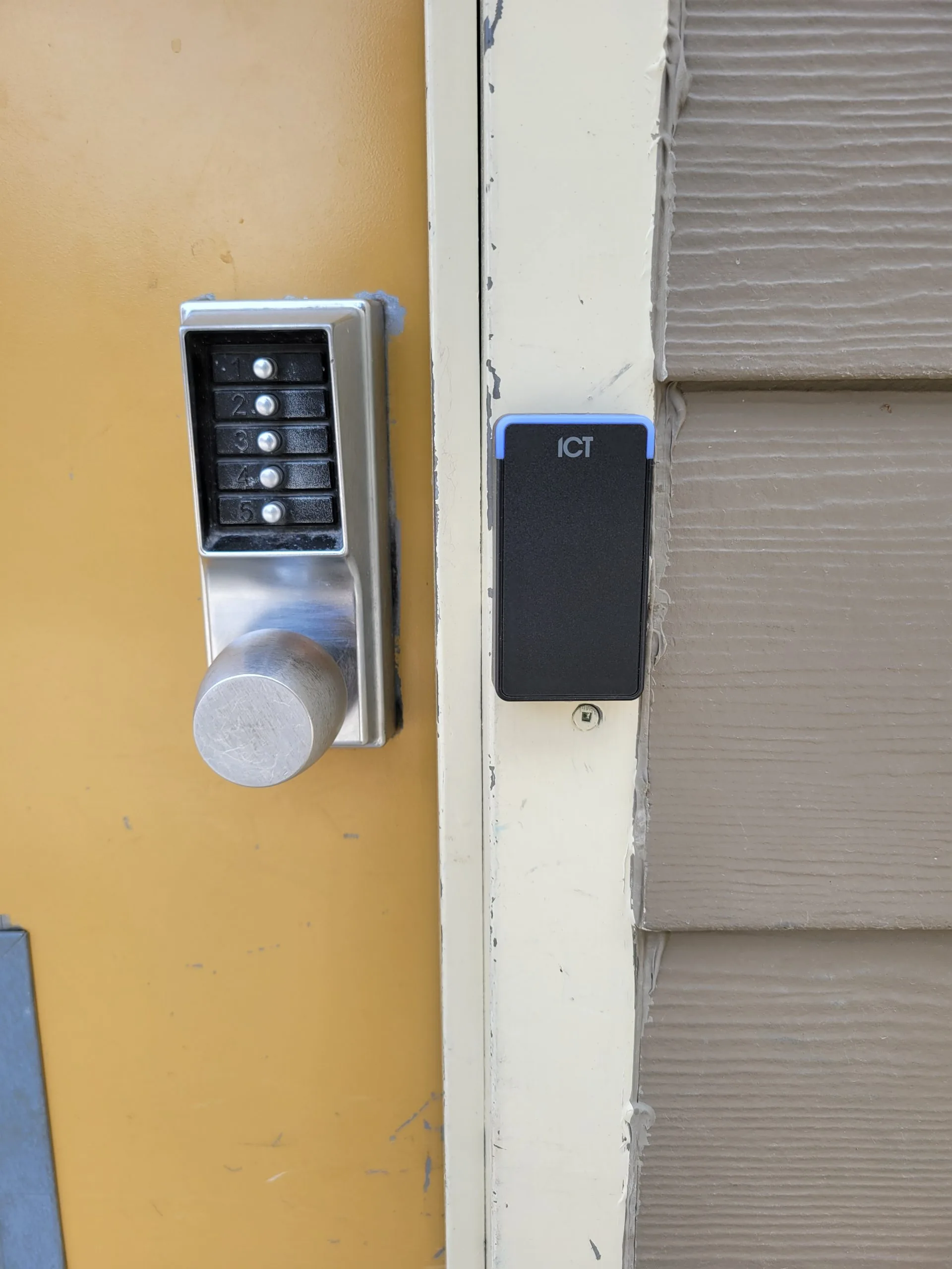 Our services include secure access solutions with a keypad and card reader on the door